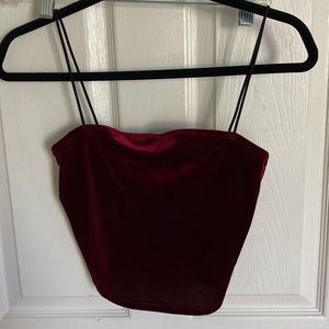 Burgundy Velvet Crop Tank